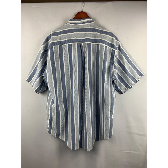 Levis San Francisco Mens XL Blue & White Striped Button-Up Shirt - Picture 7 of 7